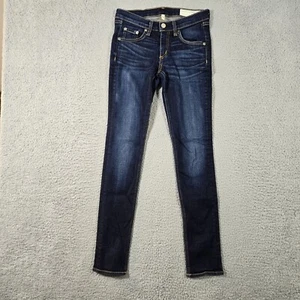 Rag & Bone Jeans Women 26x28.5 Blue Skinny Low Rise Dark Wash Stretch Denim USA - Picture 1 of 15