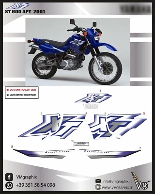 ADESIVI XT 600 4PT xt600 2001 DECALS STICKERS ADHESIVES GRAFICHE - Immagine 1 di 4