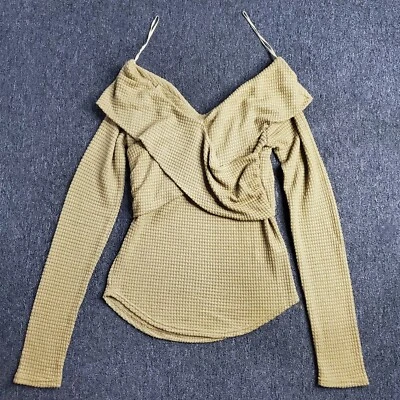 Suéter Free People Mujer Talla Mediana Amarillo Marley Fuera del Hombro Twist Top Foto 1 de 4