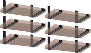 12 Pack - 11.25" L X 6" H X 1.5" W J Lip Shelf Brackets Rustic Farmhouse Iron Wa - Picture 1 of 12
