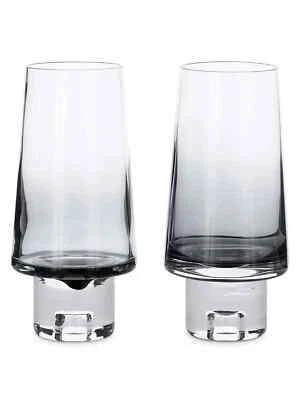 Juego de 2 vasos Tom Dixon Tank Highball - Cristal soplado a mano, base negra NUEVO Foto 1 de 4