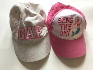 Girls Baseball Caps Lot of 2 Gap Factory Logo Hat Age 6-9 and Size 4-6x Gertex - Picture 1 of 9