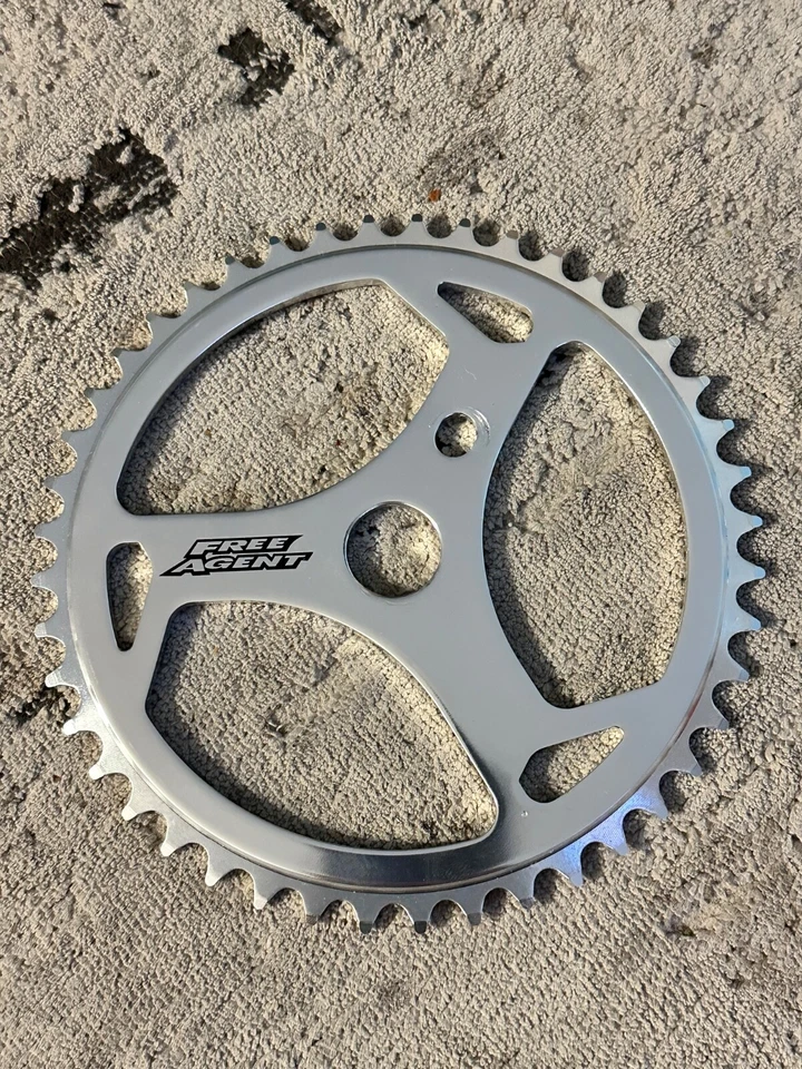 Free Agent 44t chain wheel sprocket NOS Old Mid School Vintage Aluminum  - Image 1 of 3