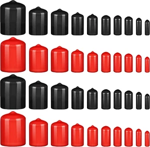 400 PCS Round Vinyl Flexible End Caps Bolt Screw Rubber Thread Protector Safety - Picture 1 of 12