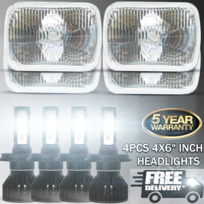 4X LED HEADLIGHTS 4X6 FIT 2003-2008 2009 CHEVY KODIAK C4500 C5500 SEALED BEAM - Image 1 of 4