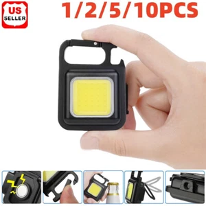 Mini COB 800 Lumens Flashlights Bright Rechargeable Keychain Small Flashlight US - Picture 1 of 10