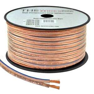 Car Home Audio Speaker Wire Transparent Clear Cable 12AWG 250ft 12/2 Gauge