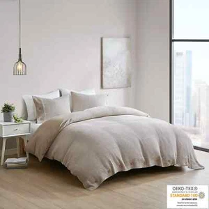 Clean Spaces Cotton Blend Waffle Weave3 pieces full/queen duvet set new - Picture 1 of 7