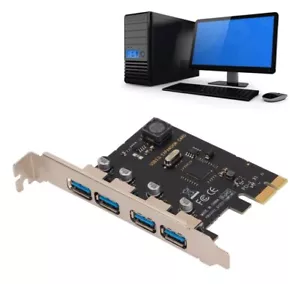 4 porte USB 3.0 PCI-E scheda USB3.0 hub controller adattatore PCI Express scheda 5 Gbps - Foto 1 di 8