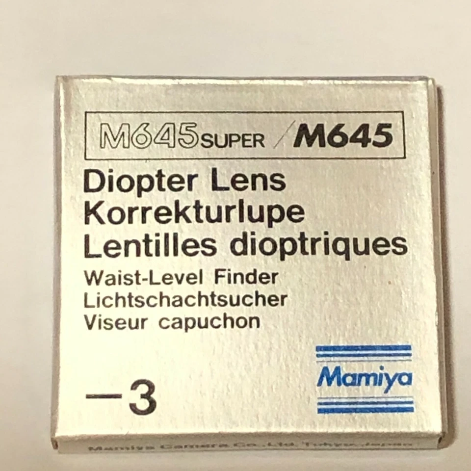 【UNUSED】M645 super/M645 Diopter lens -3  for waist level finder  304456   #28-1 - Image 1 of 2