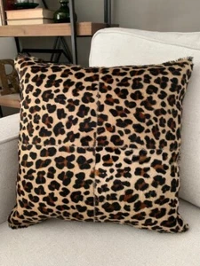 4 Squares Leopard Print Cowhide Cushion Cover - Size: 17 in x 17 in A-2077 - Picture 1 of 4