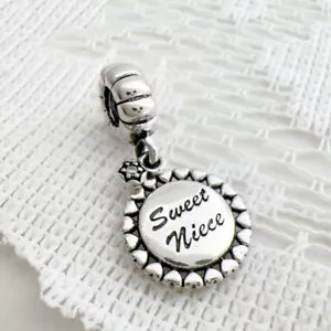 Original Pandora Sterling Silber Süße Nichte Dangle Charm 791278CZ - Bild 1 von 4