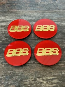 BBS Red & Good Centre Caps 70mm RM RZ RG RS - Picture 1 of 3