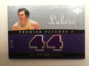 2007-08 UD Premier JERRY WEST Dual Jersey Game Used Patch /44 Los Angeles Lakers