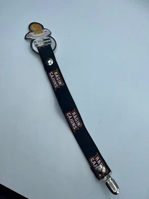 Ragin Cajuns Pacifier Clip Black Red Yellow Logo Embroidered - Image 1 of 4