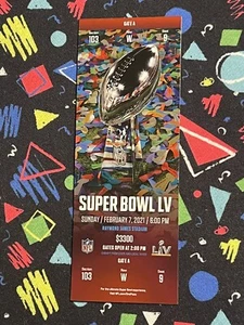 2021 Super Bowl LV 55 Tom Brady Wins 7th Title Over Patrick Mahomes Ticket - Picture 1 of 2