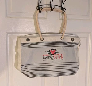 Disney Cruise Line Castaway Club Canvas Beach Tote Bag White - Beach Vacation - Picture 1 of 6