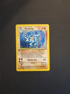 1st Edition Machamp 8/102 Holo Rare Pokemon Card 1999 WOTC Vintage TCG LP - Picture 1 of 5