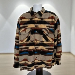 Guide Gear Aztec Fleece Shirt Jacket XL Cozy Western Shacket Vintage - Picture 1 of 10