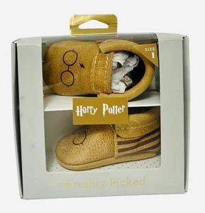 Freshly Picked Harry Potter City Moccasin Size 1 Hard Sole Baby Shoes NEW IN BOX - Picture 1 of 7