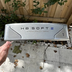 LH Cleveland HB Soft 2 #1 Slight Arc Putter Plumbers Neck 35" w/ Headcover LEFT - Picture 1 of 8