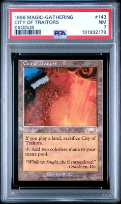 1998 MAGIC THE GATHERING EXODUS #143 CITY OF TRAITORS PSA 7 - Image 1 of 2