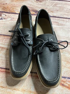 Sebago Docksides schwarzer Leder Bootsschuh Schnürschuh Größe 13M - Bild 1 von 10