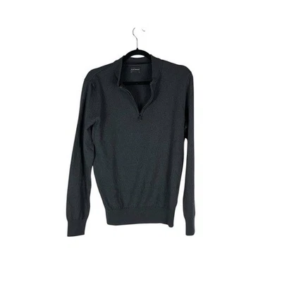 Club Monaco Charcoal Gray 100% Merino Wool Quarter-Zip Sweater - Image 1 of 4
