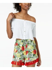 XOXO Womens Short Sleeve Off Shoulder Crop Top - Picture 1 of 15