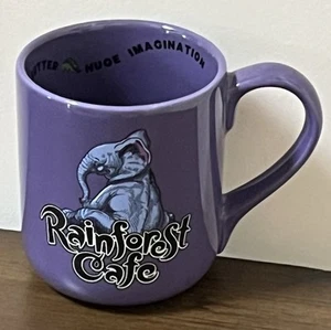 Vintage Rainforest Cafe Becher TUKI Elephant Loves Peanut Butter lila 16 Unzen Kaffeetasse - Bild 1 von 18