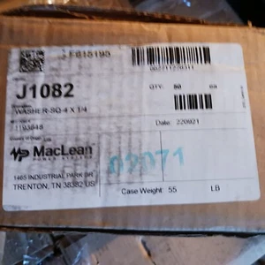 Maclean Power Systems 4" x 4" x 1/4" J1082 Gal Square Washers F615195 (Qty 25 - Picture 1 of 3
