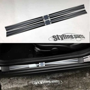 BARRE DI INGRESSO ACCIAIO INOX UNION JACK BLACK PER MINI ONE COOPER R56 R57 R58 R59 - Foto 1 di 8