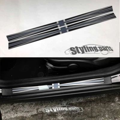 MOLDURAS DE ENTRADA ACERO INOXIDABLE UNION JACK BLACK PARA MINI ONE COOPER R56 R57 R58 R59