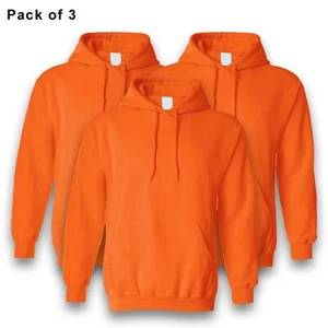 Hoodie Safety Orange High Visibility Air Cooling Flow Gildan Hi Vis Fleece Pack3 - Picture 1 of 6