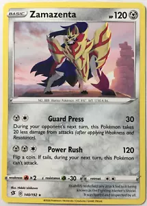 POKEMON ZAMAZENTA 140/192 SCONTRO RIBELLE RARO QUASI NUOVO - Foto 1 di 2