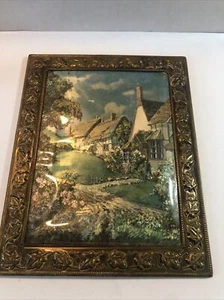 Vintage air Iridescent picture frame of country homes 8" x 10" - Picture 1 of 6