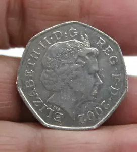 2002 United Kingdom 50 Pence World Coin - Picture 1 of 5