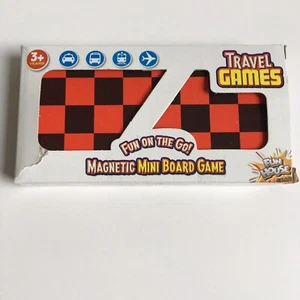 Travel Games- Magnetic Mini Board Game - DRAUGHTS - Red & Black - Picture 1 of 6