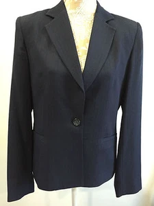 ALFANI LADIES WOMEN'S Dark Blue Stripes Wool/Rayon Career Jacket Blazer Size 6 - Picture 1 of 11