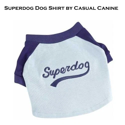 Camisa Superdog Azul Perro Informal Canina 100% Algodón Estilo Unisex  Foto 1 de 1