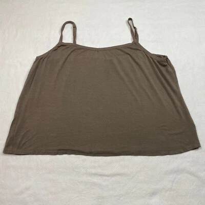 Camiseta sin mangas Alfani para mujer talla 3X marrón correas ajustables ligera elástica Plus  Foto 1 de 4