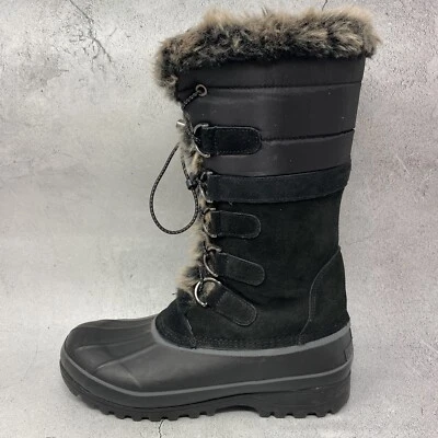 Botas Lands End femininas 473063 Hillary alta neve inverno camurça pele sintética tamanho 9 B - Imagem 1 de 4