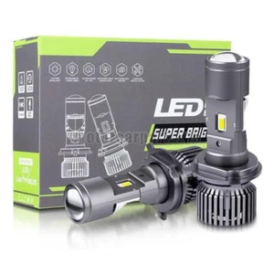 LHD H4 Bi-LED Projector Lens Headlight Kit Bulbs 100W Hi/Low Beam 6000K Retrofit - Picture 1 of 11