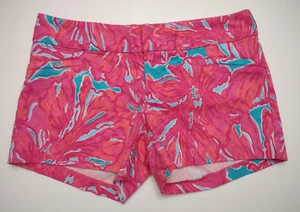 Lilly Pulitzer pink blue tropical floral Ellie Shorts Sea Blue ladies size 2 - Picture 1 of 5