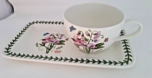 Portmeirion Botanic Garden Sweet Pea Soup & Sandwich Set Florals & Butterflies - Picture 1 of 8