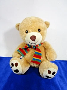 Oso de peluche con bufanda arco iris de peluche de 12" de Go etiqueta de juegos retirada - Imagen 1 de 6