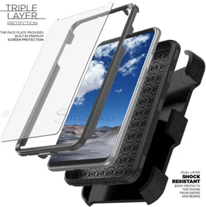 Shockproof RUGGED Clip Stand Holster Phone Case Cover +BUILT-IN SCREEN PROTECTOR - Picture 1 of 75