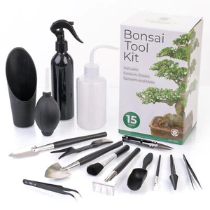 Bonsai Tool Kit | 15pcs Plant Care Tools | Sturdy Gardening & Maintenance Set - Picture 1 of 10