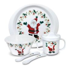 Pfaltzgraff Christmas Santa 5-pc Baby's Lovely Dinnerware Set BPA Gift Item