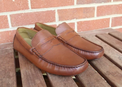 Vince Camuto Esmail Penny Loafer Mens Sz 11 M Brown Leather Driving Mocs - Image 1 of 4